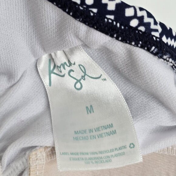 Kona Sol Navy Blue Tribal Tile Tankini Swim Top - Picture 8 of 9